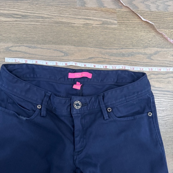 Lilly Pulitzer Navy Blue cotton/rayon slacks Size 4 - Picture 7 of 8